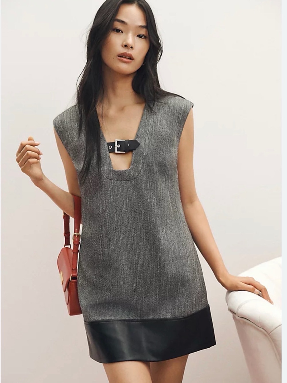 Anthropologie Buckle Tweed Mini Dress - size Medium